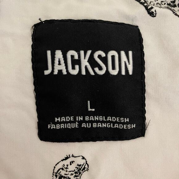 Jackson Short Sleeve Button Up Mens Sz Large 100% Cotton Novelty Print Cheetah - Picture 3 of 8